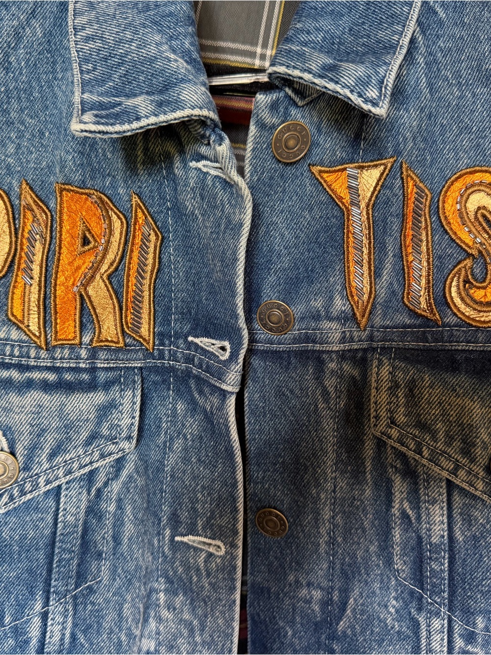Gucci Blue Denim Jacket with Yellow Appliqué - Picture 2 of 7